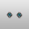 M`s Collection silver pierces with black zirconia front view.
