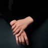 Kalico Lucy Small Heart Ring KL-HR-Sv on female model.