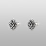 M`s Collection silver pierces with black zirconia left view. 