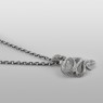 Oz Abstract Tokyo Trust silver snake necklace with ruby P1961RB right view.