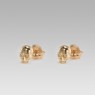 sai034K18 gold Skull pierces with diamonds by Saital left view.