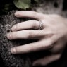 Simple and elegant silver ring encrusted with zirconia by STS R27WCZ.